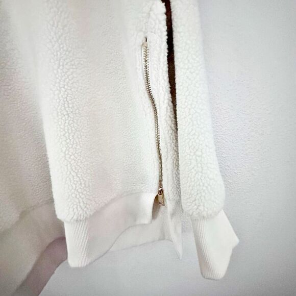 RALPH LAUREN BLACK LABEL | Sherpa Fleece Side Zip Sweatshirt Cream Ivory | XL - Picture 7 of 9